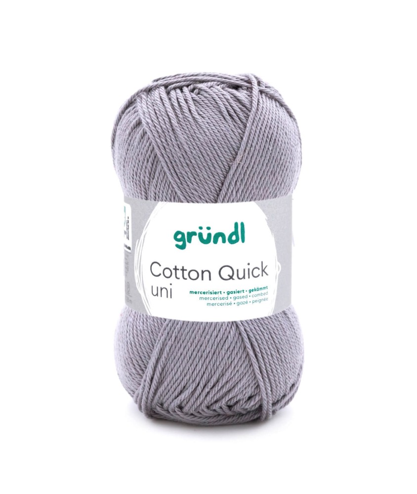Fil à tricoter COTTON QUICK UNI - Gründl - PPSC - certifié Oeko-Tex - 070 Gris