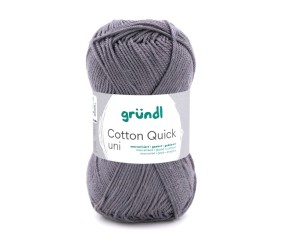 Fil à tricoter COTTON QUICK UNI - Gründl - PPSC - certifié Oeko-Tex - 110 Gris