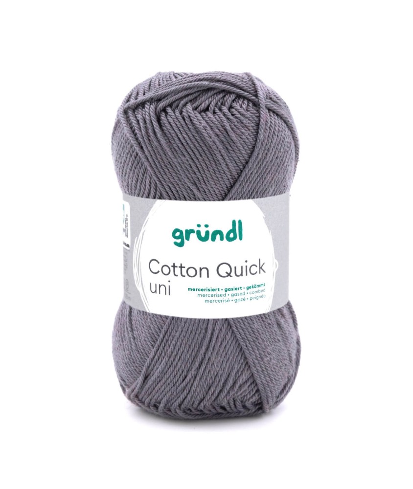 Fil à tricoter COTTON QUICK UNI - Gründl - PPSC - certifié Oeko-Tex - 110 Gris