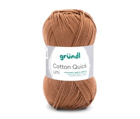 Fil à tricoter COTTON QUICK UNI - Gründl - PPSC - certifié Oeko-Tex - 123 Marron