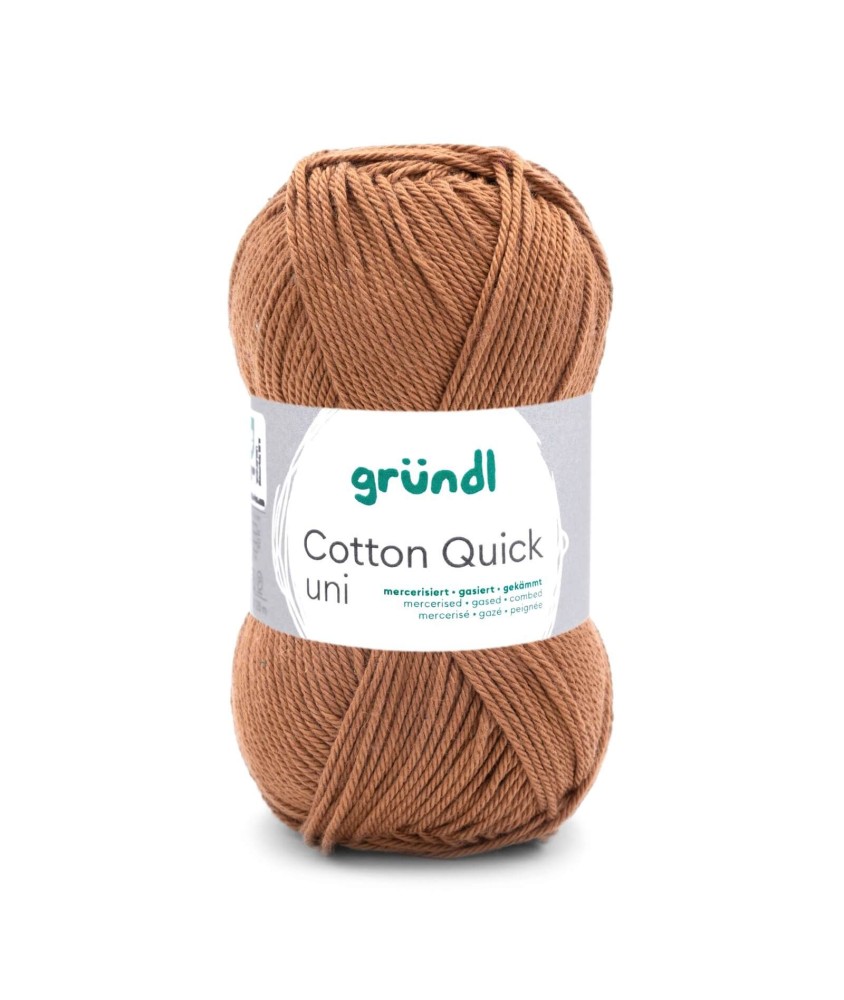 Fil à tricoter COTTON QUICK UNI - Gründl - PPSC - certifié Oeko-Tex - 123 Marron