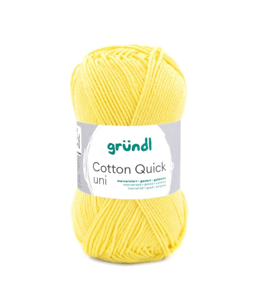 Fil à tricoter COTTON QUICK UNI - Gründl - PPSC - certifié Oeko-Tex - 131 Jaune