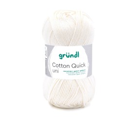Fil à tricoter COTTON QUICK UNI - Gründl - PPSC - certifié Oeko-Tex - 132 Ecru
