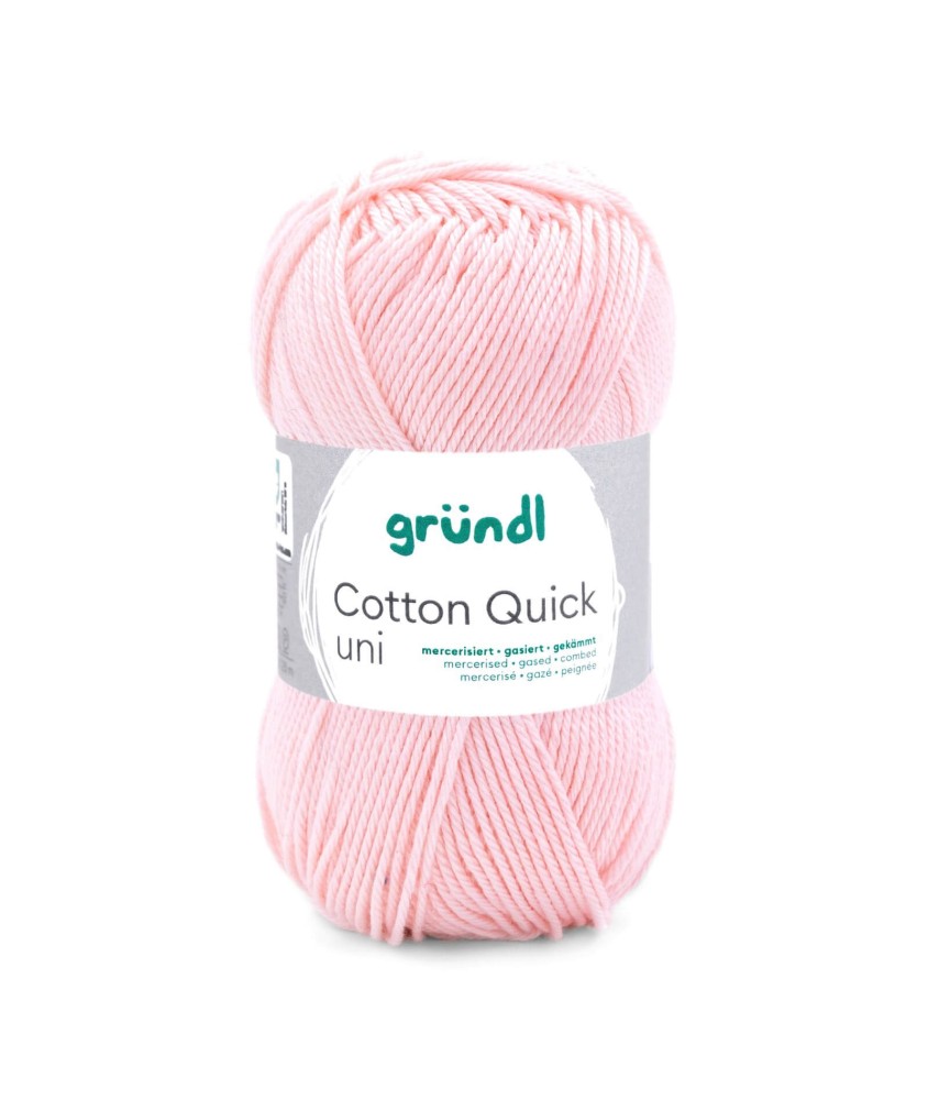 Fil à tricoter COTTON QUICK UNI - Gründl - PPSC - certifié Oeko-Tex - 133 Rose