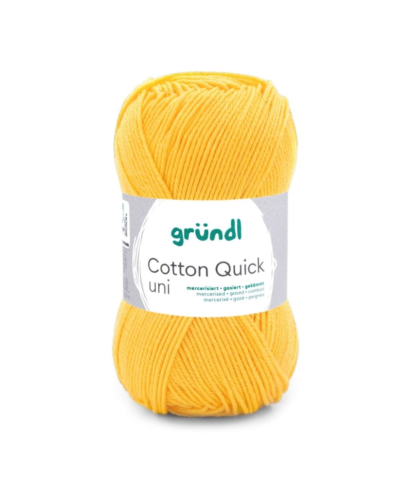 Fil à tricoter COTTON QUICK UNI - Gründl - PPSC - certifié Oeko-Tex - 138 Jaune