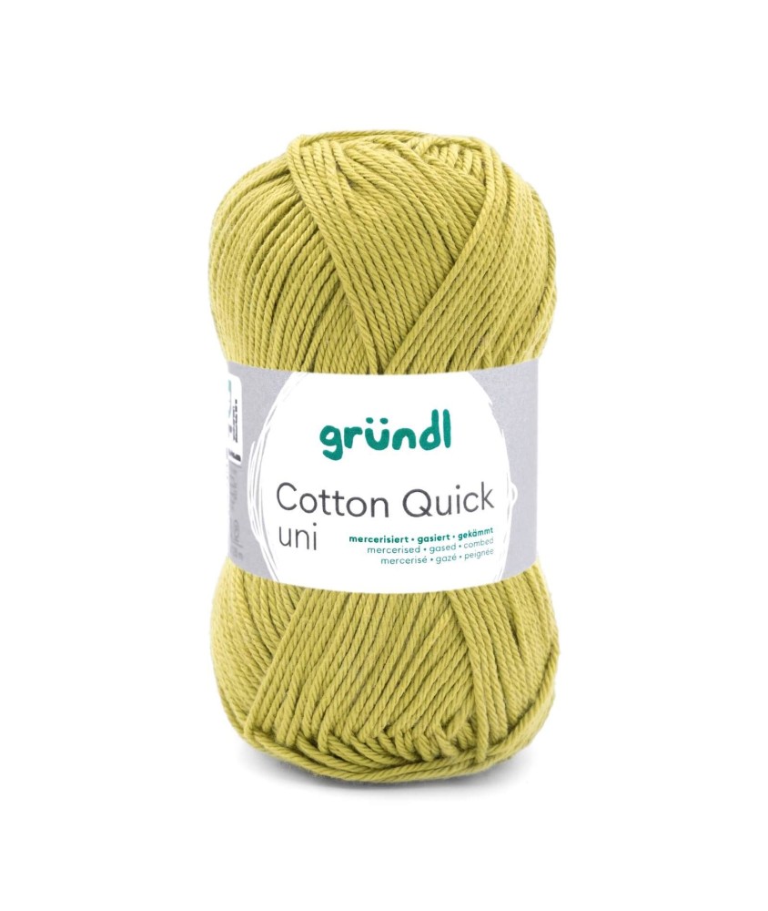 Fil à tricoter COTTON QUICK UNI - Gründl - PPSC - certifié Oeko-Tex - 140 Vert