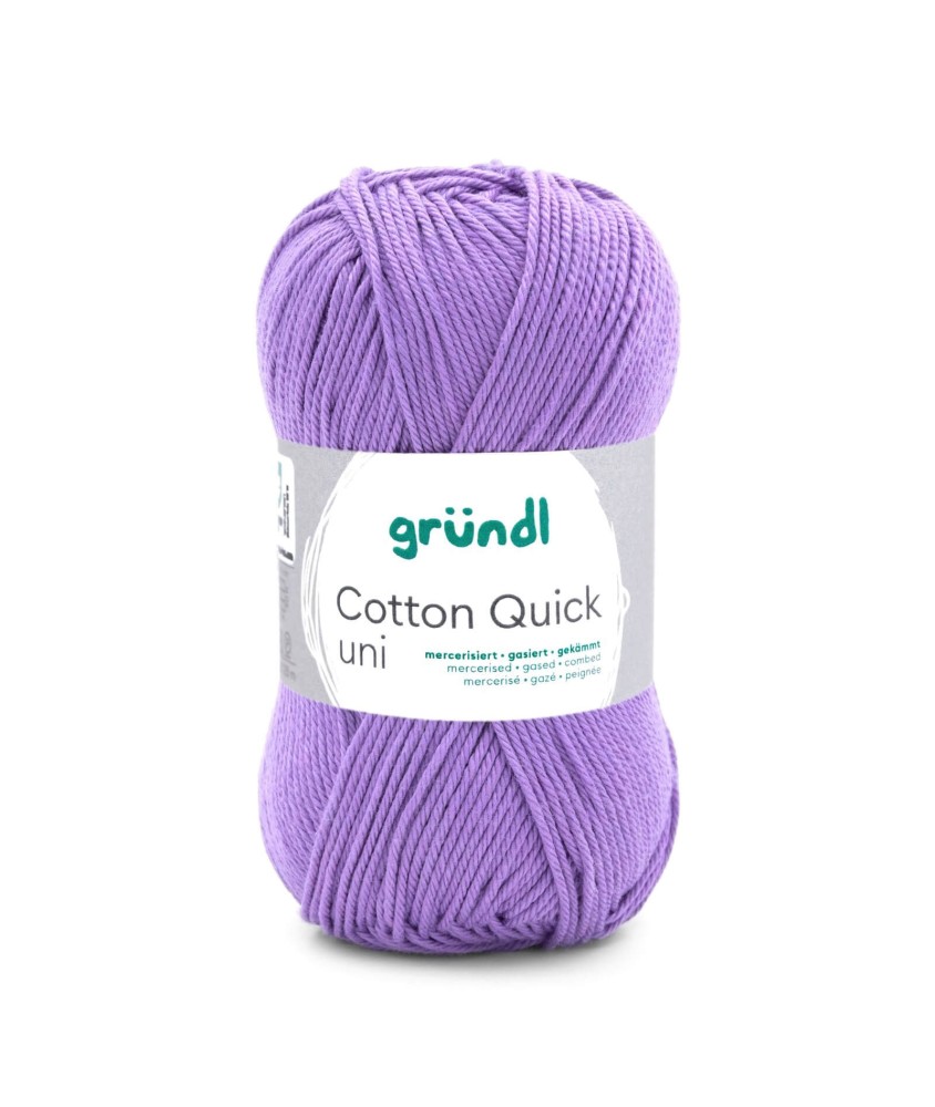 Fil à tricoter COTTON QUICK UNI - Gründl - PPSC - certifié Oeko-Tex - 142 Violet
