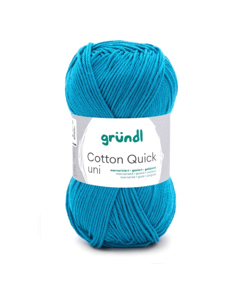 Fil à tricoter COTTON QUICK UNI - Gründl - PPSC - certifié Oeko-Tex - 143 Bleu