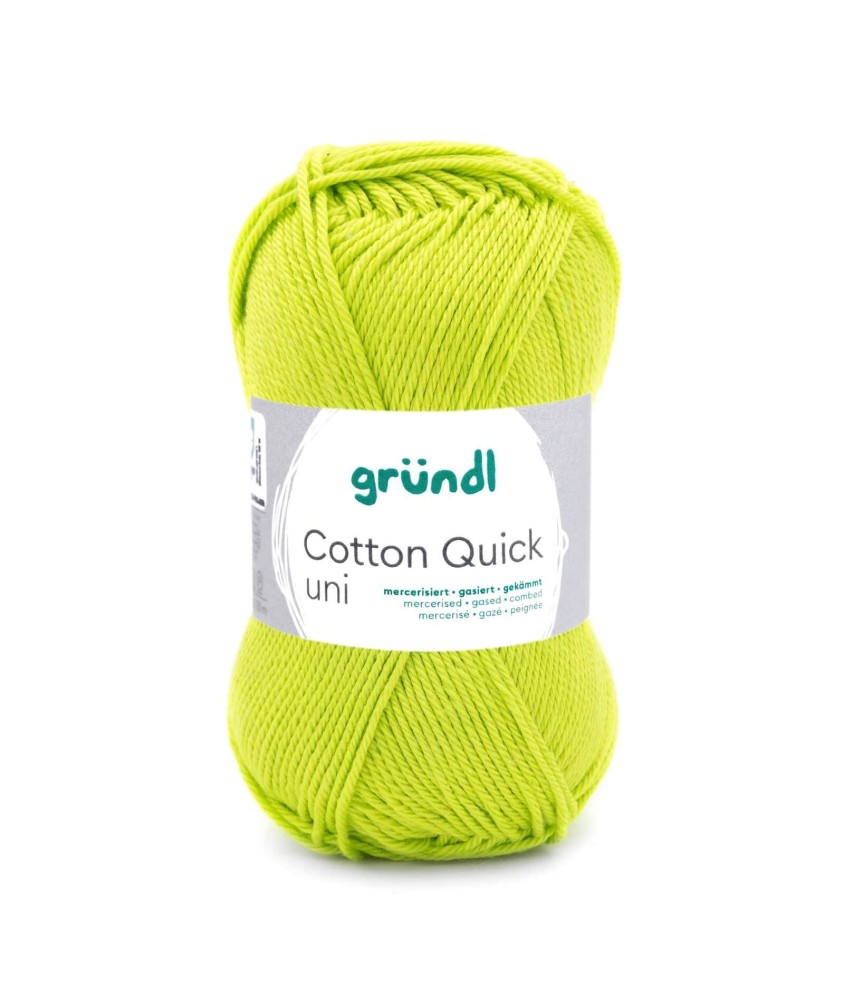 Fil à tricoter COTTON QUICK UNI - Gründl - PPSC - certifié Oeko-Tex - 144 Vert