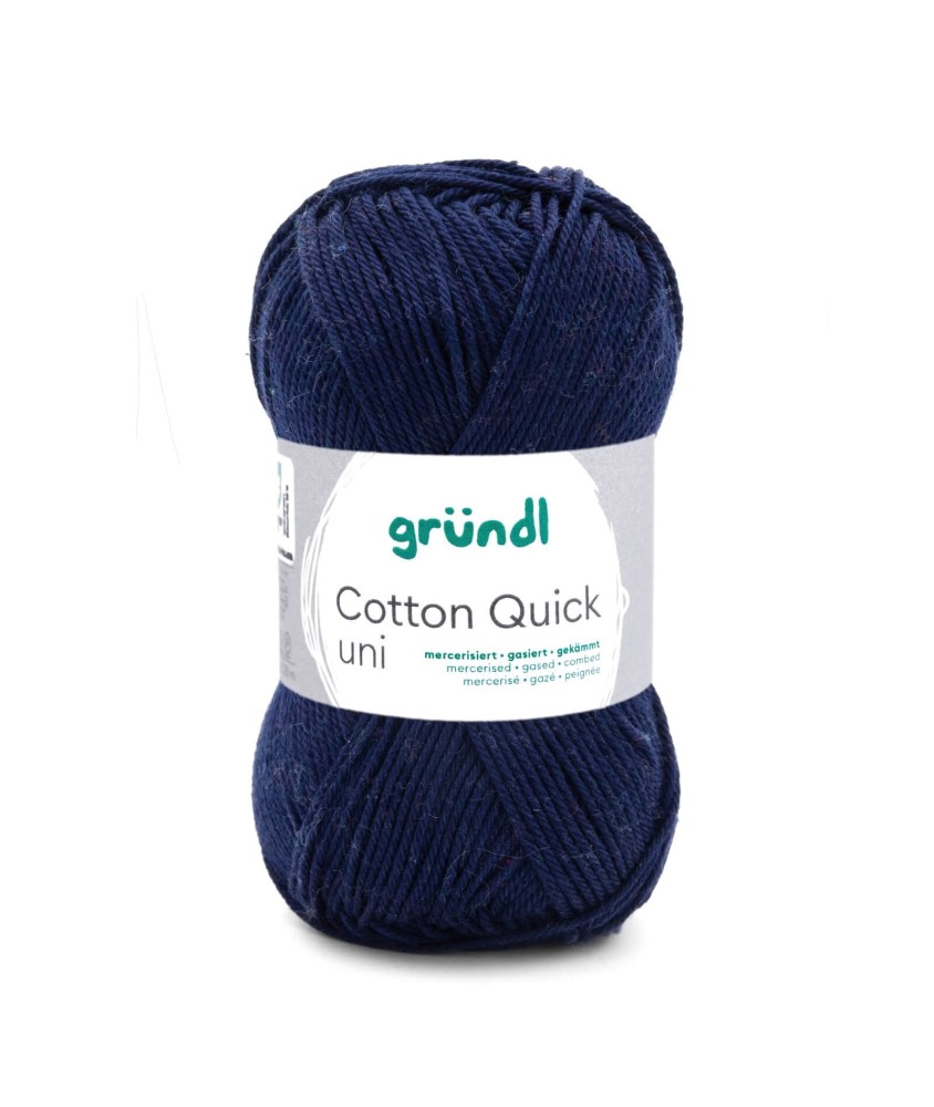 Fil à tricoter COTTON QUICK UNI - Gründl - PPSC - certifié Oeko-Tex - 145 Bleu