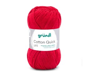 Fil à tricoter COTTON QUICK UNI - Gründl - PPSC - certifié Oeko-Tex - 147 Rouge