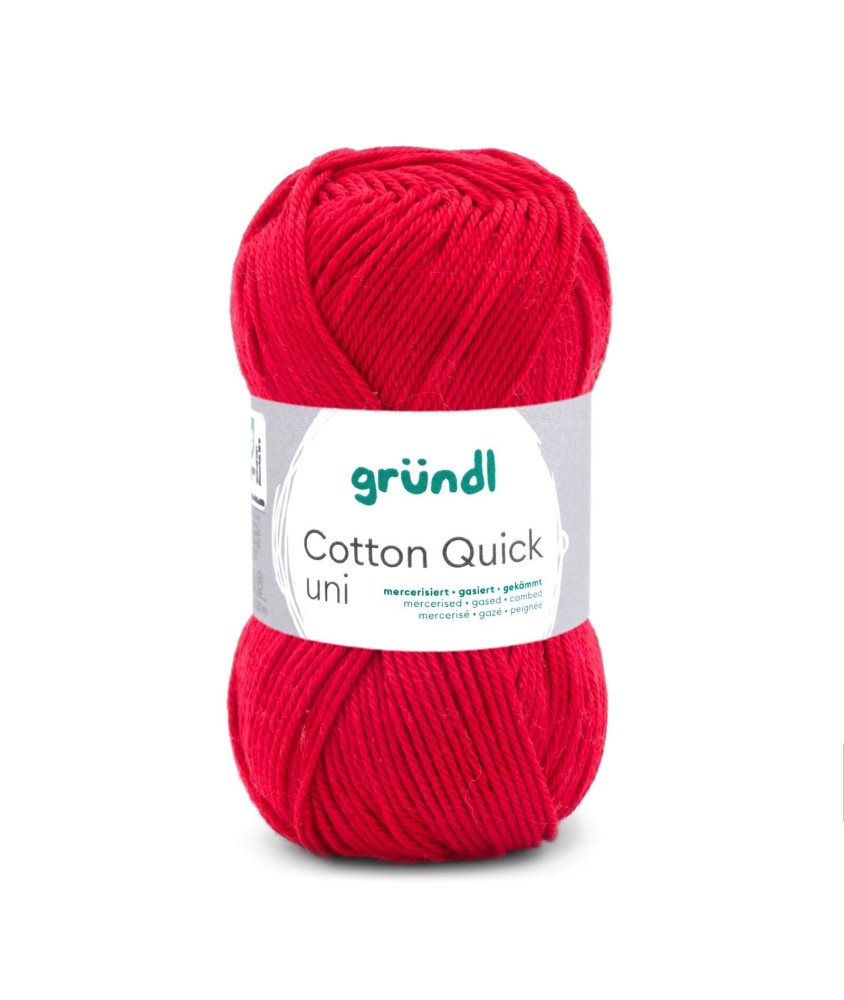 Fil à tricoter COTTON QUICK UNI - Gründl - PPSC - certifié Oeko-Tex - 147 Rouge