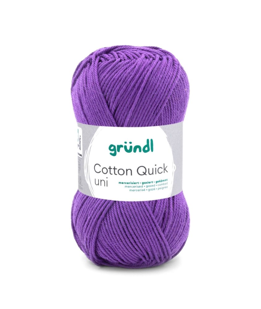 Fil à tricoter COTTON QUICK UNI - Gründl - PPSC - certifié Oeko-Tex - 130 Violet