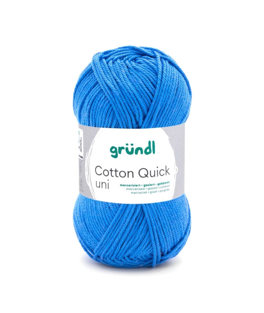 Fil à tricoter COTTON QUICK UNI - Gründl - PPSC - certifié Oeko-Tex - 126 Bleu