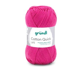 Fil à tricoter COTTON QUICK UNI - Gründl - PPSC - certifié Oeko-Tex - 128 Rose