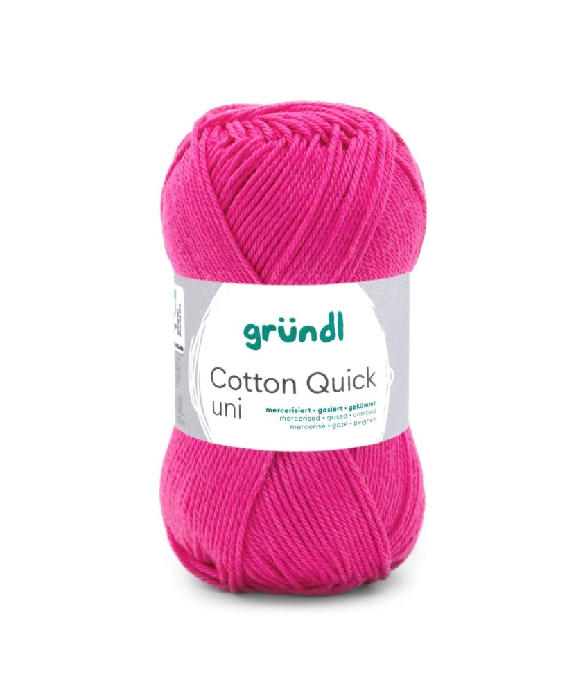 Fil à tricoter COTTON QUICK UNI - Gründl - PPSC - certifié Oeko-Tex - 128 Rose