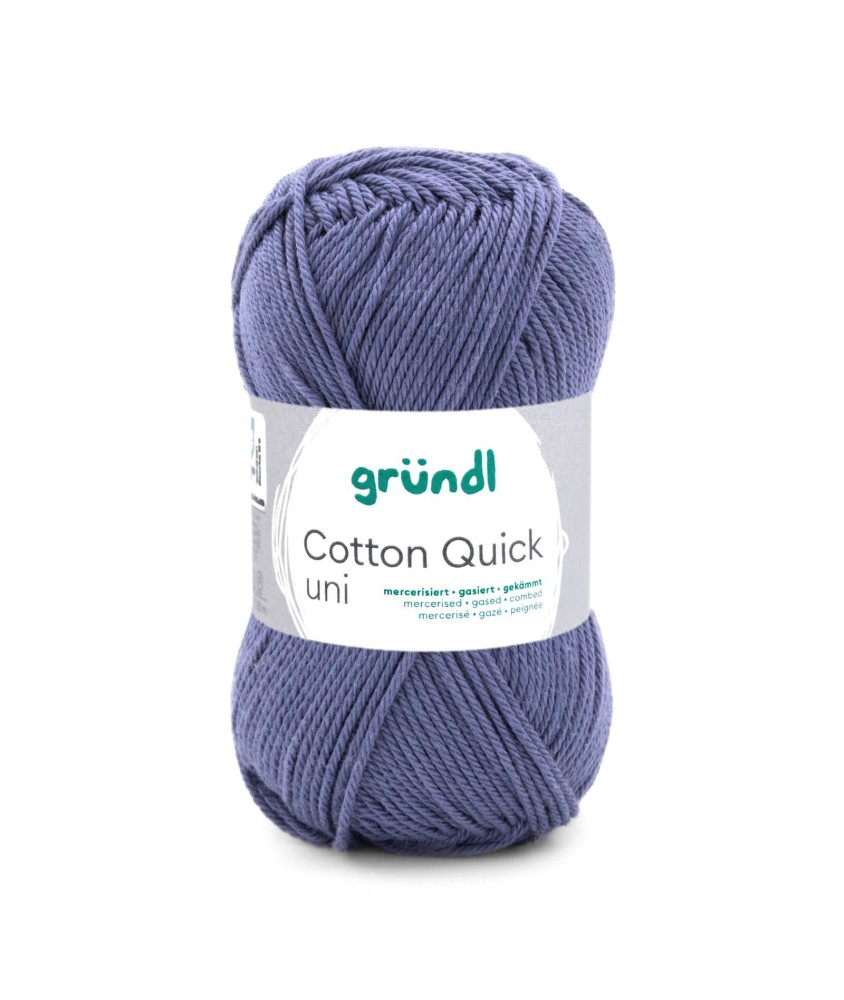 Fil à tricoter COTTON QUICK UNI - Gründl - PPSC - certifié Oeko-Tex - 137 Bleu