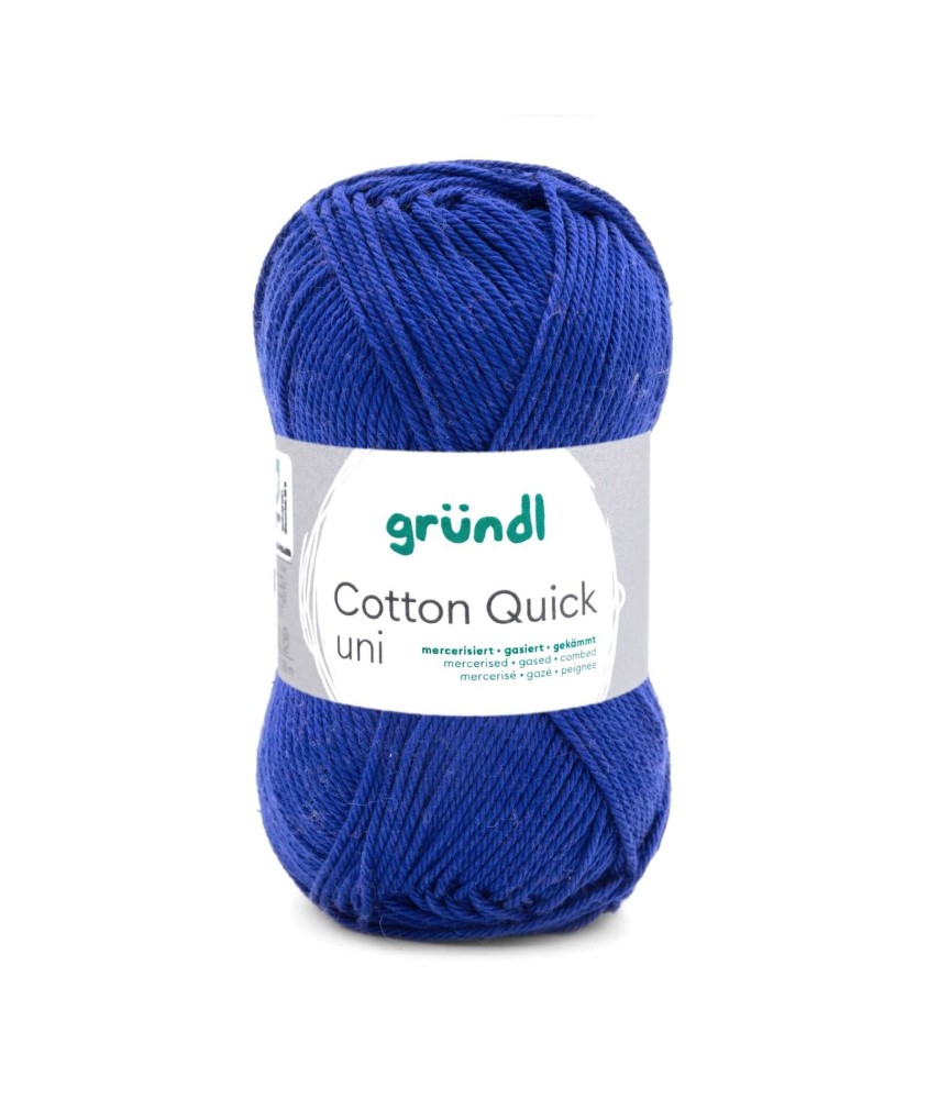 Fil à tricoter COTTON QUICK UNI - Gründl - PPSC - certifié Oeko-Tex - 135 Bleu