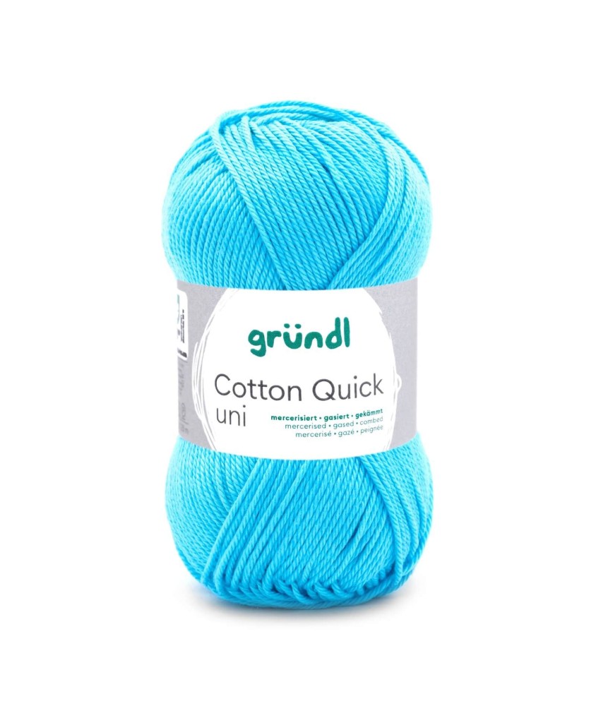 Fil à tricoter COTTON QUICK UNI - Gründl - PPSC - certifié Oeko-Tex - 136 Bleu