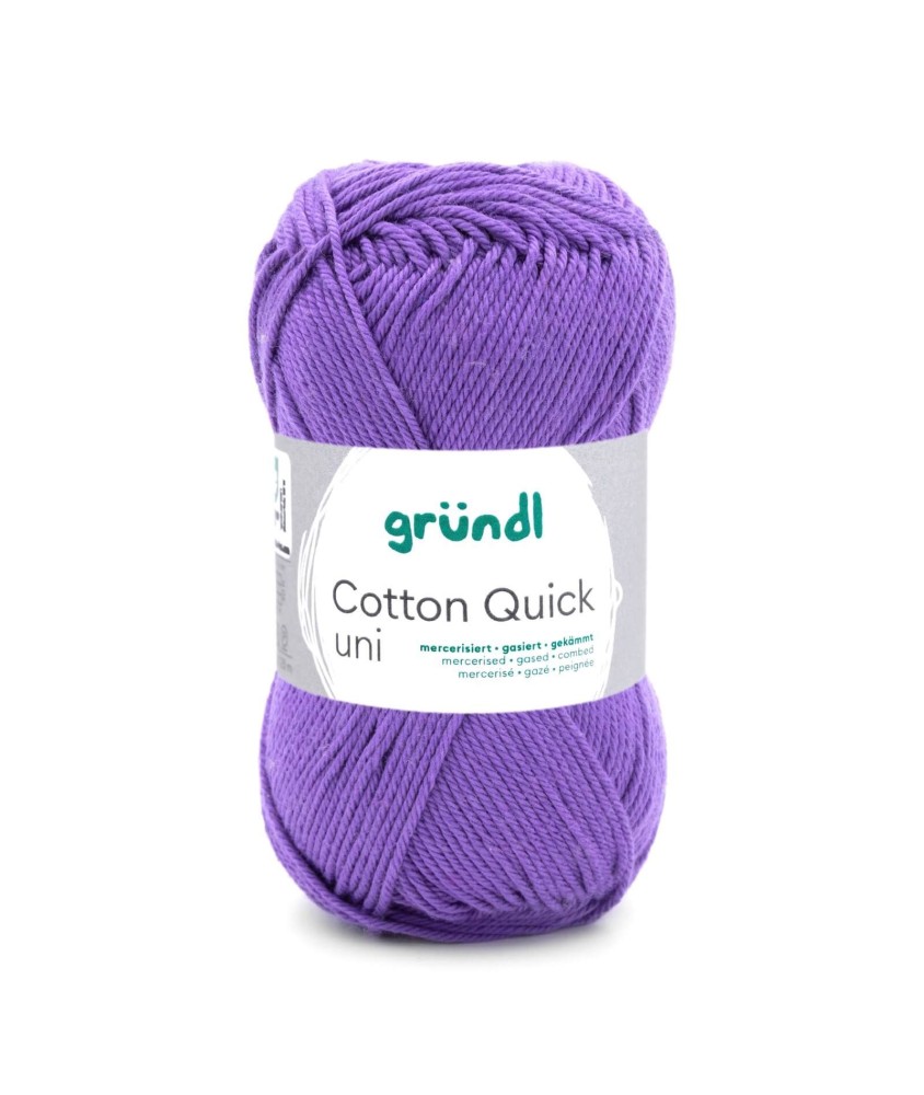 Fil à tricoter COTTON QUICK UNI - Gründl - PPSC - certifié Oeko-Tex - 68 Violet