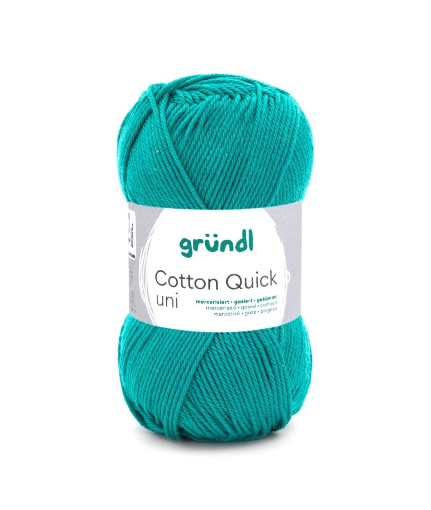 Fil à tricoter COTTON QUICK UNI - Gründl - PPSC - certifié Oeko-Tex - 90 Vert