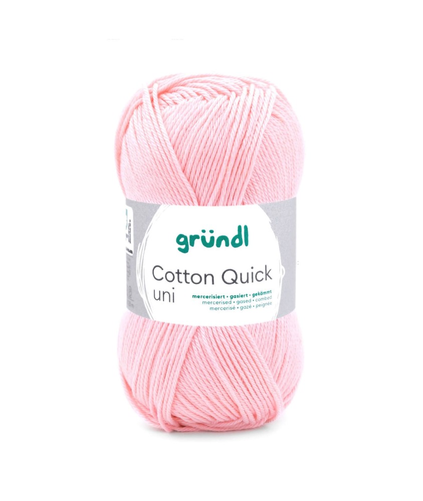 Fil à tricoter COTTON QUICK UNI - Gründl - PPSC - certifié Oeko-Tex - 94 Rose