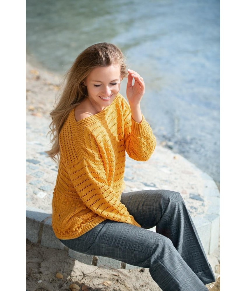 Pull d'été tricoté en Cotton Quick Uni Gründl