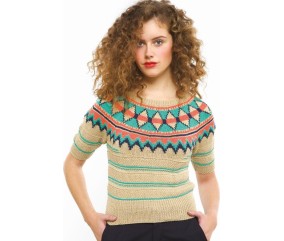 Pull été empiècement jacquard Coralie - BERGÈRE DE FRANCE