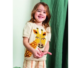 Pull manches courtes jacquard girafe Come - BERGÈRE DE FRANCE