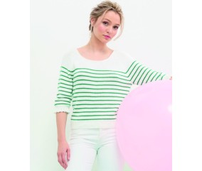 Pull rayé manches à volants Cyrielle - BERGÈRE DE FRANCE