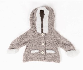 Manteau bébé point mousse à capuche Bella - BERGÈRE DE FRANCE