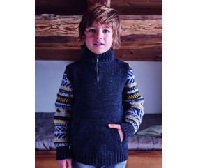 Pull col camionneur manches jacquard - BERGÈRE DE FRANCE