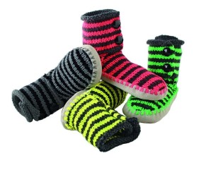 Chaussons rayés jaune fluo Balqis - BERGÈRE DE FRANCE