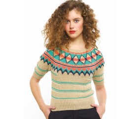 Pull été empiècement jacquard Coralie - BERGÈRE DE FRANCE