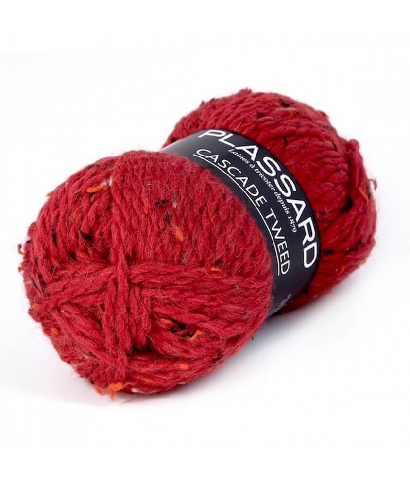 Pelote de laine à tricoter CASCADE TWEED - Plassard 42 ROUGE BORDEAUX