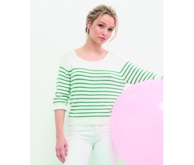 Pull rayé manches à volants Clarine - BERGÈRE DE FRANCE
