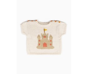 Pull bébé coton jacquard Camelia - BERGÈRE DE FRANCE