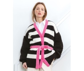 Veste rayée manches ajourées Sophie - BERGÈRE DE FRANCE