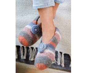 E-MODELE - CHAUSSONS EN LAINE FEUTRÉE AVEC BOUTON ET STRASS BIG BALL FILZY - GRÜNDL