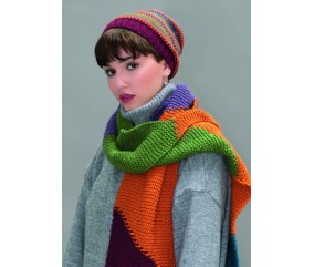E-MODELE - ÉCHARPE TOUTE EN COULEURS ET BONNET PRETT Y - GRÜNDL