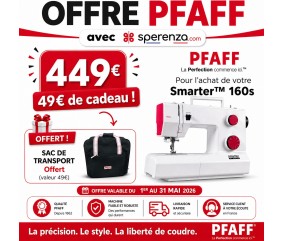 Machine à coudre mécanique PFAFF Smarter 160S sac cadeau offre promotion