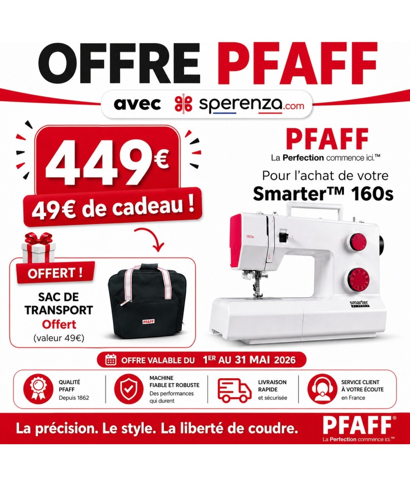 Machine à coudre mécanique PFAFF Smarter 160S sac cadeau offre promotion