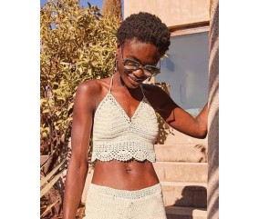 Bustier FEDERIKA Phildar - patron tricot femme PDF (photo du modèle porté)