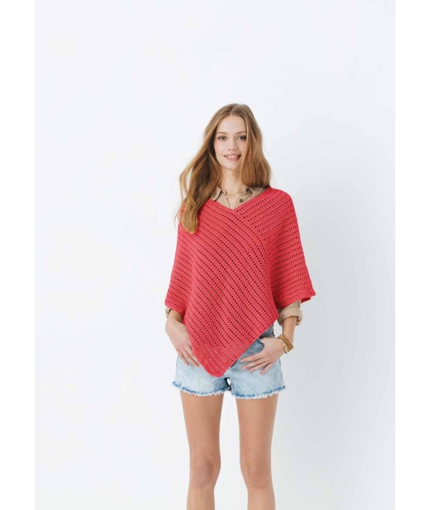 Poncho AU CROCHET PHIL RUSTIQUE Phildar - patron crochet femme PDF (photo du modèle porté)