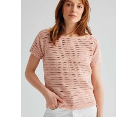 Pull ANGELA Phildar - patron tricot femme PDF (photo du modèle porté)