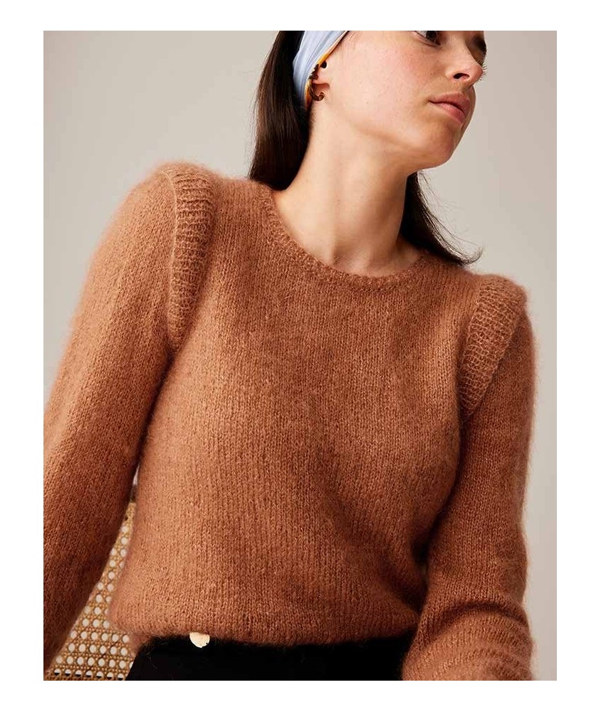 Pull YANELLE Phildar - patron tricot femme PDF (photo du modèle porté)