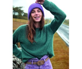 Pull OLENA Phildar - patron tricot femme PDF (photo du modèle porté)