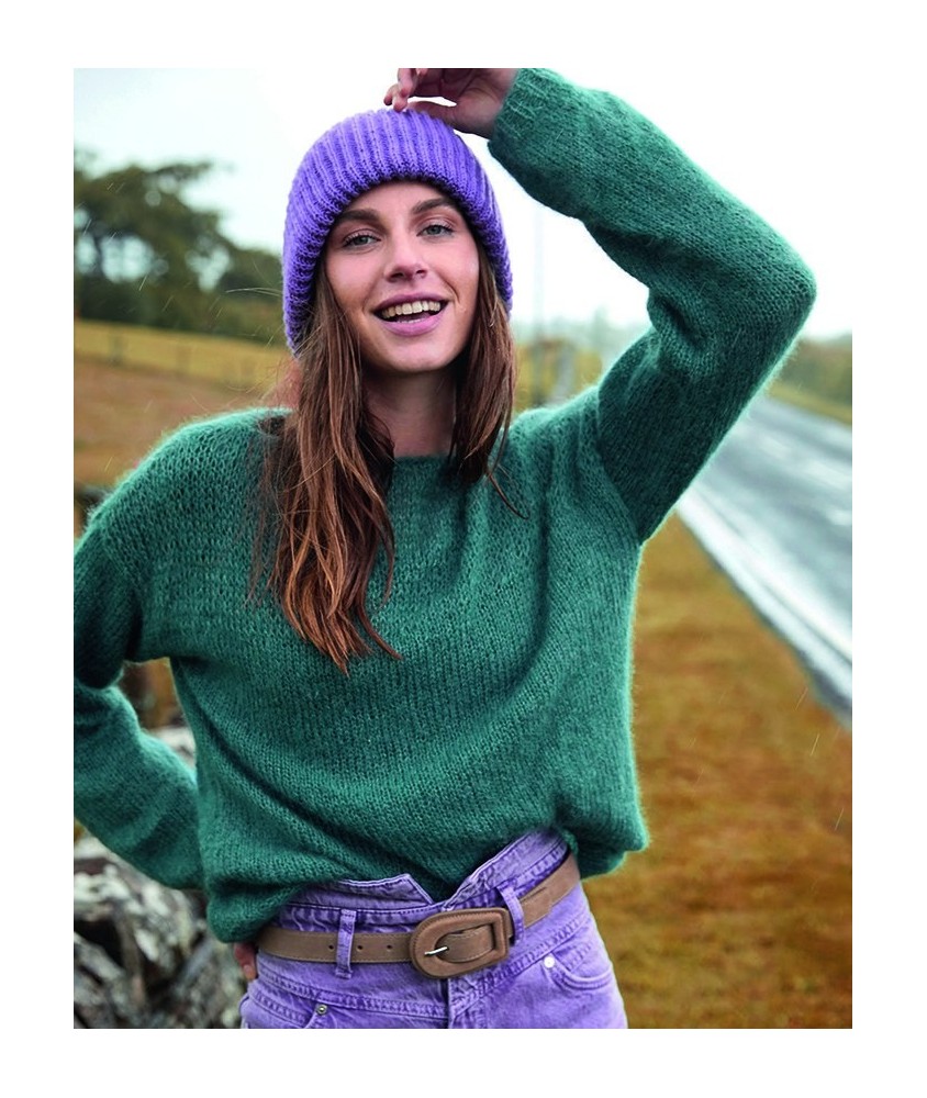 Pull OLENA Phildar - patron tricot femme PDF (photo du modèle porté)