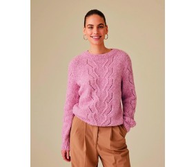 Pull GERALDA Phildar - patron tricot femme PDF (photo du modèle porté)