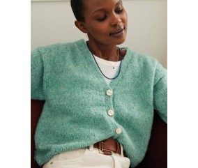 Gilet ROMELIE Phildar - patron tricot femme PDF (photo du modèle porté)
